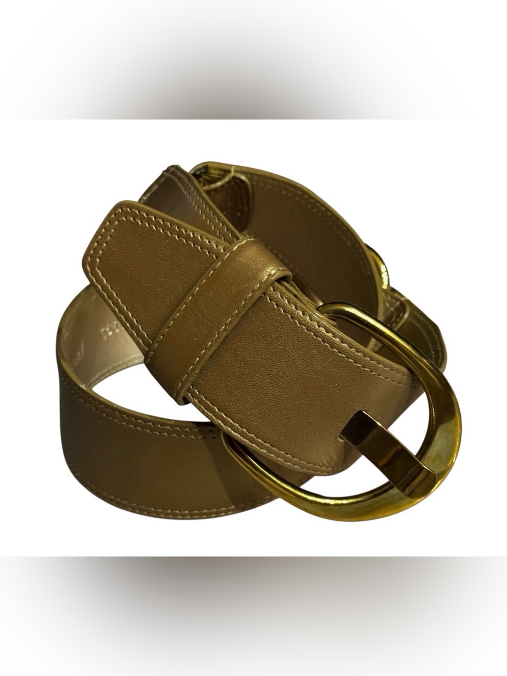Per Se size XS Belt Matte Metallic Gold Leather 516995 hip belt wide Boho Y2K